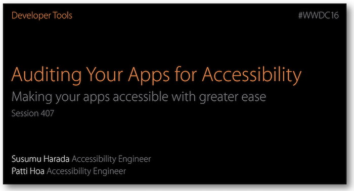 Access to auditing your apps for accessibility