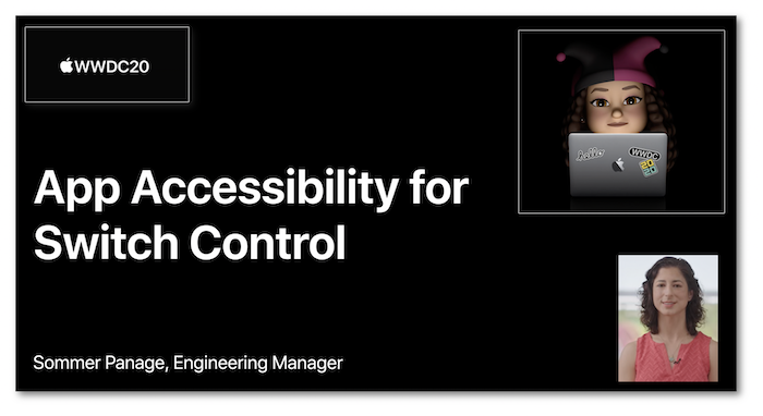 Access to the app accessibility for switch control video session
