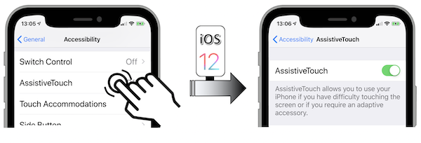 Access illustration via Settings - General - Accessibility - AssistiveTouch