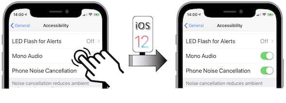 Access illustration via Settings - General - Accessibility - Mono Audio