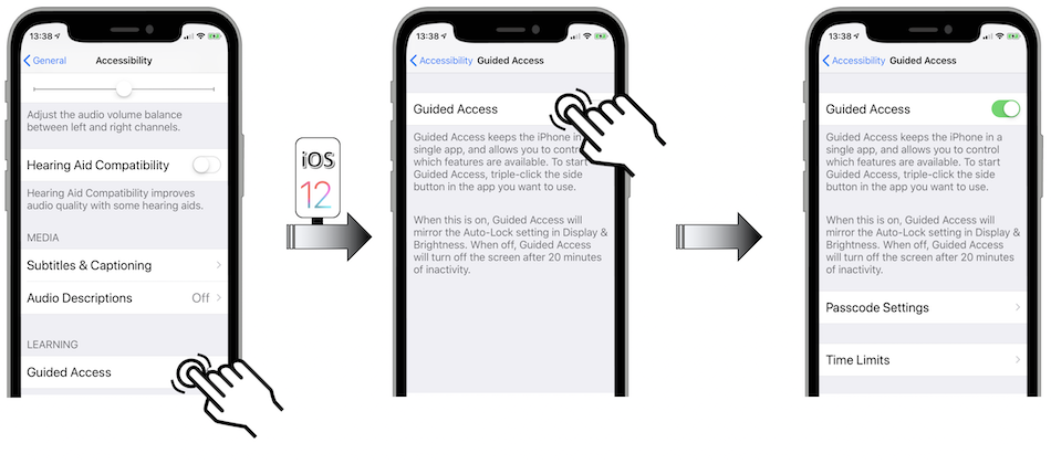 Access illustration via Settings - General - Accessibility - Guided Access - Guided Access