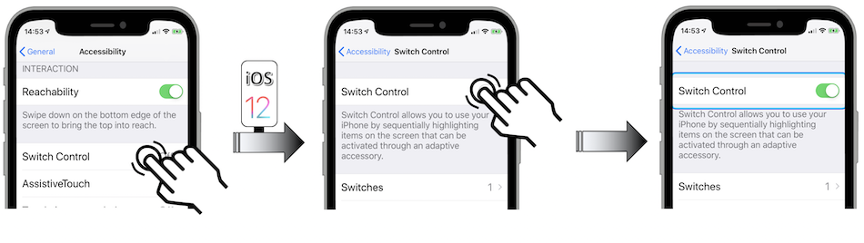 Access illustration via Settings - General - Accessibility - Switch Control