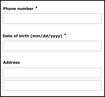 screenshot of a form with a missing label